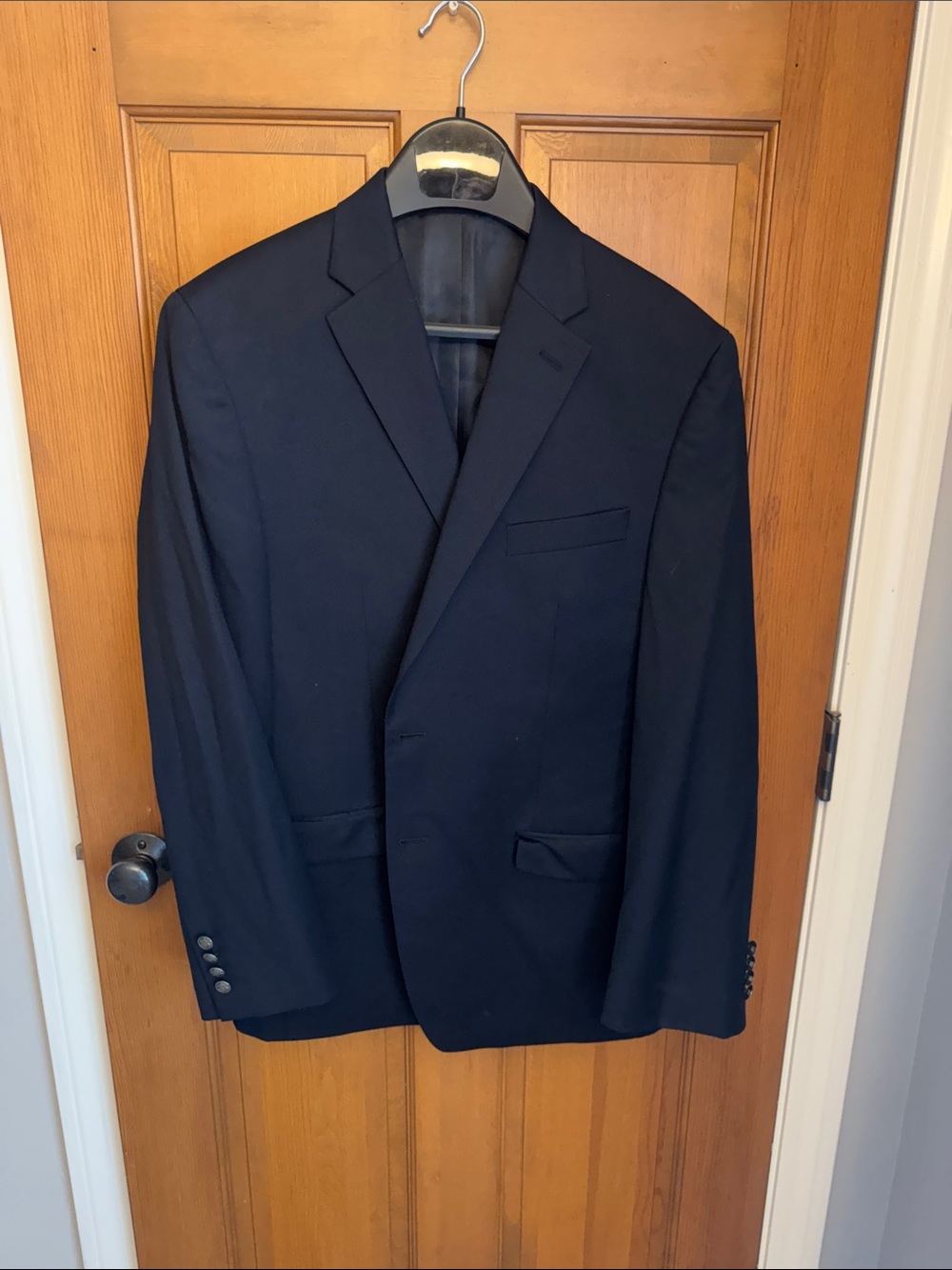 Michael Kors Navy Blue Single-Breasted Men's Suit Jacket